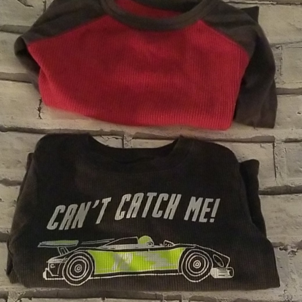 2 Boys size 2T thermal long sleeve ahirts